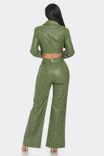 Load image into Gallery viewer, Faux Leather Set With Rhinestone Detail