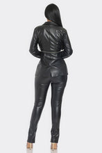 Load image into Gallery viewer, Pu Leather Zipper Pant Set
