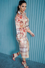 Load image into Gallery viewer, Satin Blouse With Skirt Set