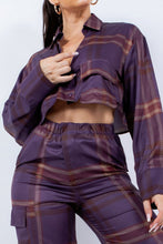 Load image into Gallery viewer, Cropped Shirt & Cargo Pants Set