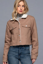 Load image into Gallery viewer, Button Closure Sherpa-lined Twill Jacket