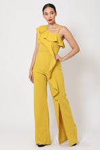 Load image into Gallery viewer, One Shoulder Ruffle Jumpsuit
