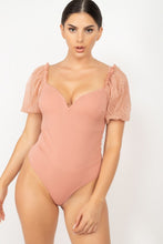 Load image into Gallery viewer, Shirred Lace Short Sleeve Bodysuit