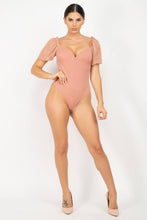 Load image into Gallery viewer, Shirred Lace Short Sleeve Bodysuit