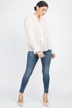 Load image into Gallery viewer, Semi Sheer Ruffle Blouse