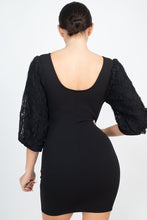 Load image into Gallery viewer, Elbow Sleeve V Wire Bodycon Dress