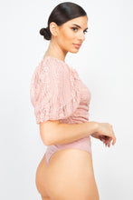 Load image into Gallery viewer, Front-ruched Lace Bodysuit (woven)