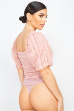 Load image into Gallery viewer, Front-ruched Lace Bodysuit (woven)