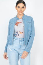 Load image into Gallery viewer, Long Sleeves Funnel Neck Denim Jackets