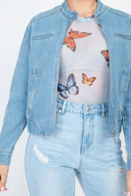 Load image into Gallery viewer, Long Sleeves Funnel Neck Denim Jackets