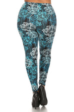 Load image into Gallery viewer, Plus Size Floral Print, Full Length Leggings In A Slim Fitting Style With A Banded High Waist