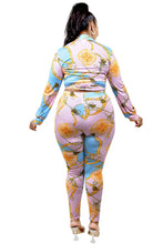 Load image into Gallery viewer, Plus Belt & Chain Pattern Print 2 Piece Legging Set