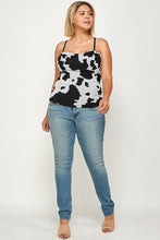 Load image into Gallery viewer, Plus Size Cow Print Mesh, Bustier Top