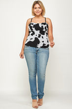 Load image into Gallery viewer, Plus Size Cow Print Mesh, Bustier Top