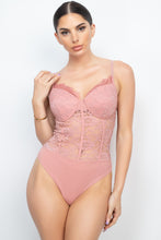 Load image into Gallery viewer, Semi-sheer Sweetheart Lace Bodysuit