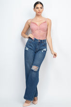 Load image into Gallery viewer, Semi-sheer Sweetheart Lace Bodysuit