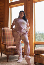 Load image into Gallery viewer, Plus Lavender Tie-dye Dropped Armhole Relaxed Top & High Waist Jogger Pants Two-piece Set