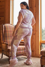 Load image into Gallery viewer, Plus Lavender Tie-dye Dropped Armhole Relaxed Top & High Waist Jogger Pants Two-piece Set