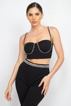 Load image into Gallery viewer, Stone Embellished Top And Pants Set