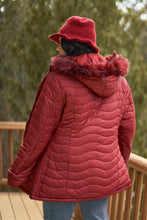 Load image into Gallery viewer, Plus Size Vegan Fur Double-sided Cotton Twill Parka & Puffer Jacket