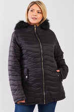 Load image into Gallery viewer, Plus Size Vegan Fur Double-sided Cotton Twill Parka & Puffer Jacket
