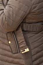 Load image into Gallery viewer, Plus Parallel Quilt Faux Fur Hood Belted Padded Long Puffer Jacket