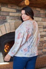 Load image into Gallery viewer, Plus Multi Tie-dye Crew Neck Long Bat Sleeve Dropped Shoulders Sweatshirt