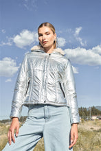 Load image into Gallery viewer, Long Sleeve Fuzzy Faux Fur Hood Padded Jacket