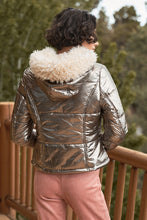 Load image into Gallery viewer, Long Sleeve Fuzzy Faux Fur Hood Padded Jacket