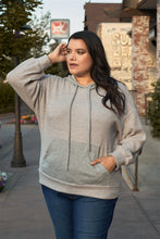 Load image into Gallery viewer, Plus Grey-lavender Long Sleeve Front Pocket Hoodie Top