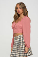 Load image into Gallery viewer, Smocked Long Sleeves Crop Top