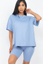 Load image into Gallery viewer, Loose Fit Top And Bike Shorts Set