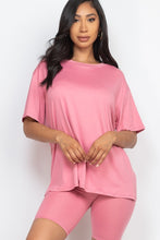 Load image into Gallery viewer, Loose Fit Top And Bike Shorts Set