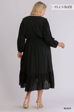 Load image into Gallery viewer, Split Neck Button Front Dolman Sleeve High Low Dress