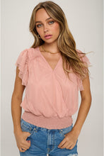 Load image into Gallery viewer, Surplice Smocking Waist Blouse