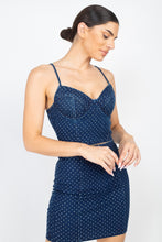 Load image into Gallery viewer, Stone Point Denim Cami Top & Skirts Set