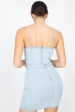 Load image into Gallery viewer, Stone Point Denim Cami Top & Skirts Set