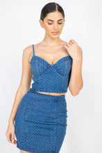 Load image into Gallery viewer, Stone Point Denim Cami Top & Skirts Set