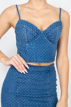 Load image into Gallery viewer, Stone Point Denim Cami Top & Skirts Set