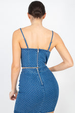 Load image into Gallery viewer, Stone Point Denim Cami Top & Skirts Set