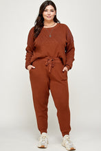 Load image into Gallery viewer, Plus Size Solid Sweater Knit Top And Pant Set