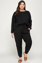 Load image into Gallery viewer, Plus Size Solid Sweater Knit Top And Pant Set