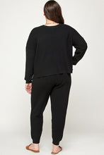 Load image into Gallery viewer, Plus Size Solid Sweater Knit Top And Pant Set
