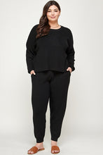 Load image into Gallery viewer, Plus Size Solid Sweater Knit Top And Pant Set
