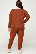 Load image into Gallery viewer, Plus Size Solid Sweater Knit Top And Pant Set