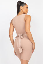 Load image into Gallery viewer, Buttons Scoop Neck Crop Top & Biker Shorts Set