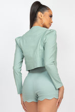 Load image into Gallery viewer, Scallop Hem Blazer Jacket & Mini Shorts Set