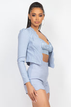Load image into Gallery viewer, Scallop Hem Blazer Jacket & Mini Shorts Set