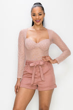 Load image into Gallery viewer, Diamond-patterned Sheer Bodysuit