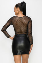 Load image into Gallery viewer, Diamond-patterned Sheer Bodysuit